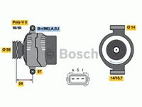 Alternator FORD MONDEO I GBP BOSCH 0986044611