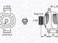 Alternator FORD MONDEO III B5Y MAGNETI MARELLI 063380005010