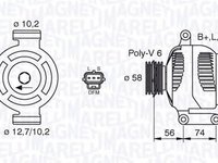 Alternator FORD MONDEO III combi BWY MAGNETI MARELLI 063380006010