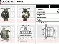 Alternator FORD STREET KA RL2 DELCOREMY DRA0177N