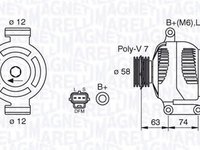 Alternator FORD TOURNEO CONNECT MAGNETI MARELLI 063388502010