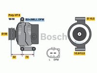 Alternator FORD TRANSIT bus BOSCH 0986047910