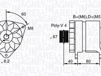 Alternator FORD TRANSIT bus E MAGNETI MARELLI 054022708010