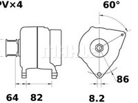 Alternator FORD TRANSIT bus E MAHLE ORIGINAL MG454