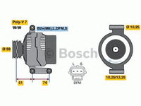 Alternator FORD TRANSIT platou / sasiu (FM_ _, FN_ _) (2000 - 2006) Bosch 0 986 045 370
