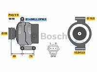 Alternator FORD TRANSIT platou / sasiu (FM_ _, FN_ _) (2000 - 2006) Bosch 0 986 042 790