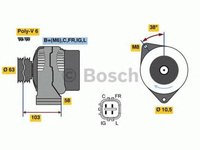 Alternator HONDA CIVIC VII cupe EM2 BOSCH 0986080240