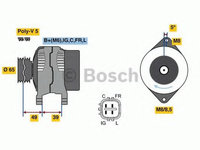 Alternator HONDA JAZZ III (GE) (2007 - 2016) Bosch 0 986 080 570