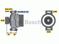 Alternator JEEP GRAND CHEROKEE II WJ WG BOSCH 0986047660