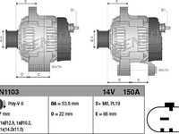 Alternator LAND ROVER RANGE ROVER III (L322) DENSO DAN1103