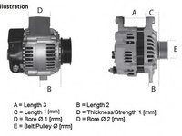 Alternator LRA01990 LUCAS pentru Nissan Kubistar Opel Vivaro Volvo V40 Renault Laguna Volvo S40 Opel Movano Mitsubishi Carisma Mitsubishi Space Renault Master Renault Trafic Renault Clio Renault Avantime Renault Symbol Renault Thalia Nissan Interstar