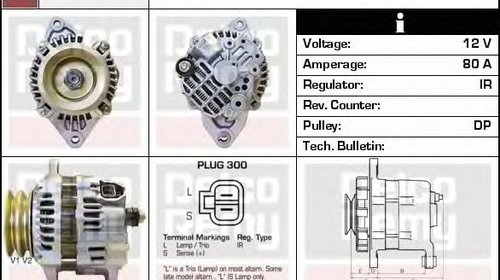 Alternator MAZDA BT-50 CD UN DELCOREMY DRA386