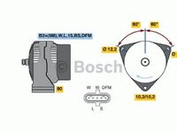 Alternator MERCEDES ATEGO (1998 - 2004) Bosch 0 986 048 100