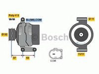 Alternator MERCEDES B-CLASS (W245) (2005 - 2011) Bosch 0 986 080 500