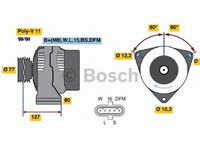 Alternator MERCEDES-BENZ ATEGO 2 BOSCH 0986042380