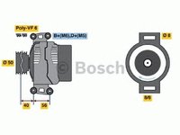 Alternator MERCEDES-BENZ C-CLASS combi S202 BOSCH 0123510108