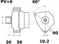 Alternator MERCEDES-BENZ C-CLASS combi S202 MAHLE ORIGINAL MG578