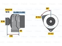 Alternator MERCEDES-BENZ C-CLASS W202 BOSCH 0986038160