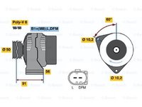 Alternator MERCEDES-BENZ CLK C208 BOSCH 0986047530