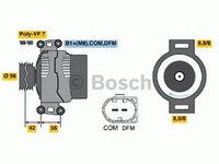 Alternator MERCEDES-BENZ E-CLASS T-Model S211 BOSCH 0986046300