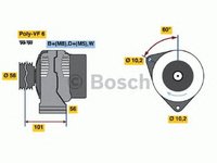 Alternator MERCEDES-BENZ G-CLASS W461 BOSCH 0986040180