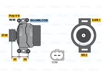 Alternator MERCEDES-BENZ S-CLASS W221 BOSCH 0986047650