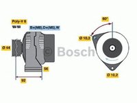 Alternator MERCEDES-BENZ SL R129 BOSCH 0123545004