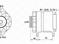 Alternator MERCEDES-BENZ SL R129 MAGNETI MARELLI 943346136010