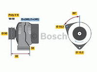Alternator MERCEDES C-CLASS (W202) (1993 - 2000) Bosch 0 986 041 520