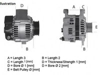 Alternator MERCEDES C-CLASS (W204) (2007 - 2014) MTR 12117023