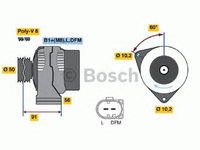 Alternator MERCEDES CLK Cabriolet (A208) (1998 - 2002) Bosch 0 986 047 550