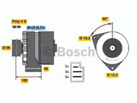 Alternator MERCEDES E-CLASS (W124) (1993 - 1995) Bosch 0 986 033 810