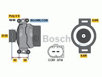 Alternator MERCEDES GLK-CLASS (X204) (2008 - 2016) Bosch 0 986 047 150