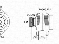 Alternator MITSUBISHI LANCER III Station Wagon C1 V C3 V MAGNETI MARELLI 943346088010