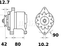 Alternator NISSAN ALMERA I Hatchback N15 MAHLE ORIGINAL MG455