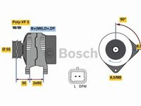 Alternator NISSAN MICRA III K12 BOSCH 0986080140