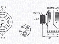 Alternator OPEL AGILA A H00 MAGNETI MARELLI 063377490010