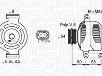 Alternator OPEL AGILA A H00 MAGNETI MARELLI 063377424010