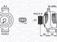 Alternator OPEL AGILA B H08 MAGNETI MARELLI 063377423010