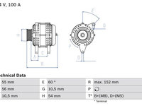 Alternator OPEL ASTRA 1998-n/a BOSCH 0986047280