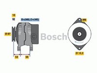 Alternator OPEL ASTRA F 56 57 BOSCH 0986039570