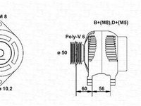 Alternator OPEL ASTRA F 56 57 MAGNETI MARELLI 943356554010