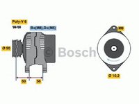 Alternator OPEL ASTRA F Cabriolet 53 B BOSCH 0986039240