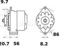 Alternator OPEL ASTRA F hatchback 53 54 58 59 MAHLE ORIGINAL MG396
