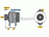 Alternator OPEL ASTRA G hatchback (F48_, F08_) (1998 - 2009) Bosch 0 986 042 740