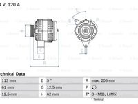 Alternator OPEL ASTRA H caroserie L70 BOSCH 0986049530