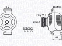 Alternator OPEL ASTRA H L48 MAGNETI MARELLI 063377495010