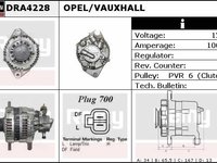 Alternator Opel Astra H Z17DTL Z17DTH 100 AMP marca REMY