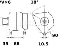 Alternator OPEL COMBO caroserie inchisa combi MAHLE ORIGINAL MG506