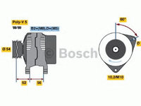 Alternator OPEL CORSA C (F08, F68) (2000 - 2009) Bosch 0 986 047 280